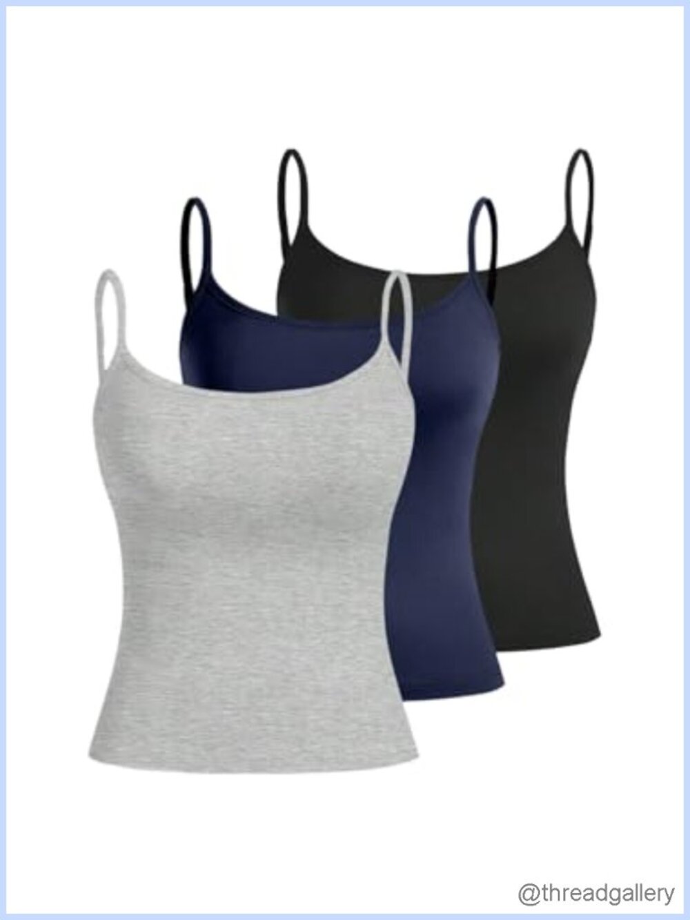 Women's Crop Camisole 3 Pack Spaghetti Strap Tank Tops